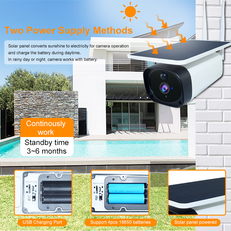 1080PWIFI star level day and night full color waterproof solar camera